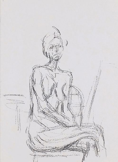 人気定番＊真作保証＊　ジャコメッティ「横向きに腰かける女のモデル」『DLM』127号より　 リトグラフ　1961年　オリジナル 石版画、リトグラフ