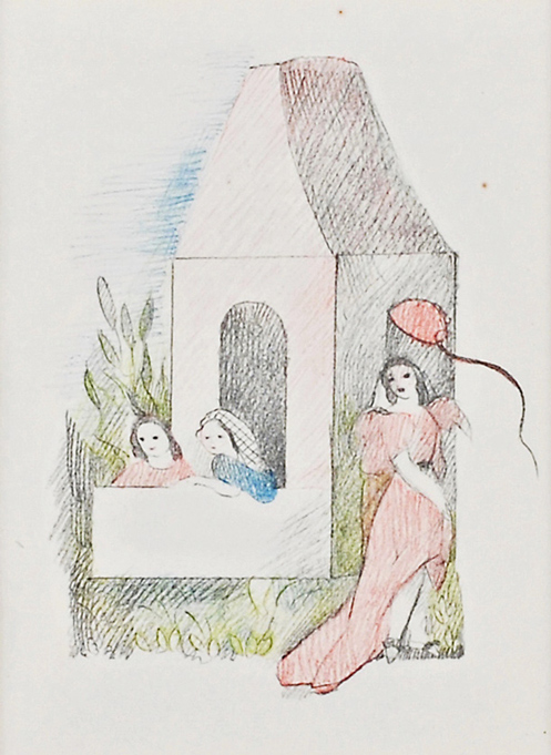 人気沸騰＊真作保証＊　マリー・ローランサン 「人形の家」 『園遊会』より　リトグラフ　1939年　オリジナル 石版画、リトグラフ