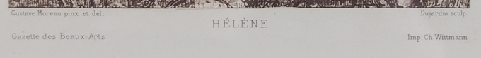 【高評価国産】！ 希少！ 19世紀古版画　ギュスターヴ・モロー 「ヘレネ」 エッチング　1900年頃　版画家：デュジャルダン 銅版画、エッチング